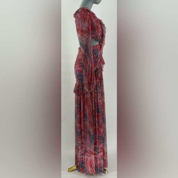 🆕 PATBO 🧿 NWOT Twist Metallic Ruched Gown, Pink - Sz BR 36 US 4 - Picture 5 of 14